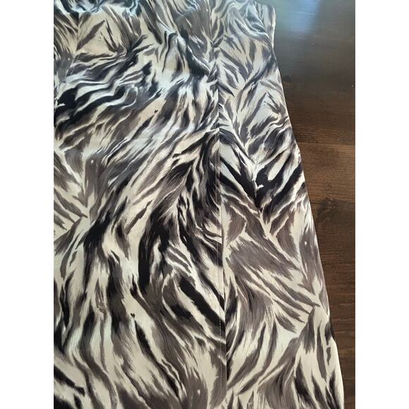 Talbots Black White Feather Design Sleeveless Lined Cotton Dress Women's Size 12 - Picture 3 of 8